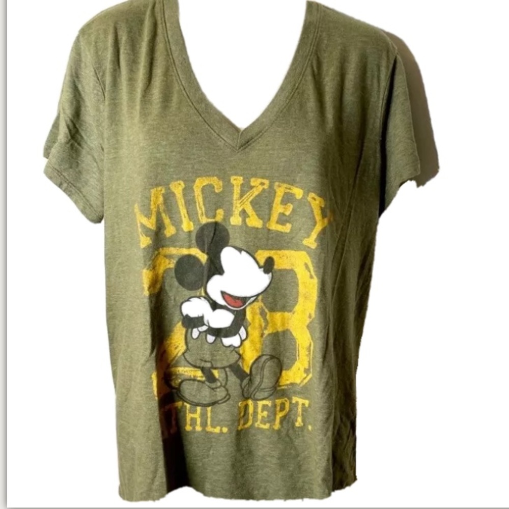 Disney Old Navy Mickey Mouse Olive Tshirt XXL